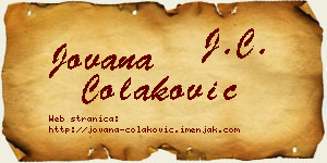 Jovana Čolaković vizit kartica
